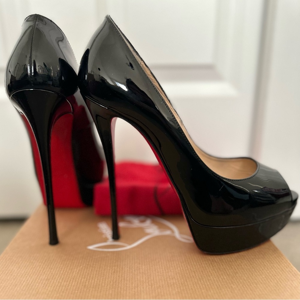 Christian Louboutin Fetish 150mm Peep Toe Platform Heels Size 38